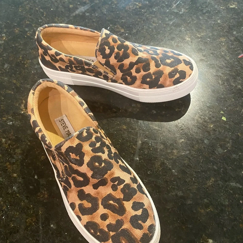 Steve Madden Leopard Slip-on Platform Sneakers - Picture 2 of 3